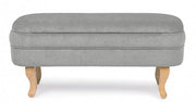 Panca contenitore Chenille vintage in velluto grigio chiaro 102x41x49h cm