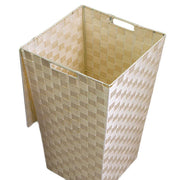 Cestone poliestere crema foderato quadro cm33x33h53