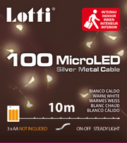 Catena 10m 100 micro led colore bianco caldo