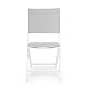 Sedia Per Esterno In Alluminio Bianco Grigio Elin 47X57X H88 Cm