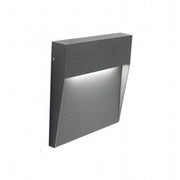 Applique quadrata in alluminio pressofuso con diffusore satinato - 3W, 361 lumen, luce calda grafite