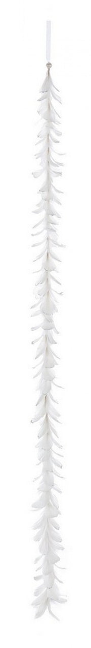 6x Ghirlanda Piume Bianco H150
