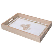 Vassoio legno bianco rettangolare cm35x25h4,5