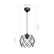 Lampada a sospensione Koza MDL3852 gabbia nero EFFEZ