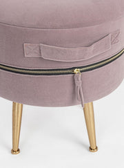 Set due pouf rosa con apertura