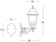 Applique Media In Alto E27  linea old  biancoargento