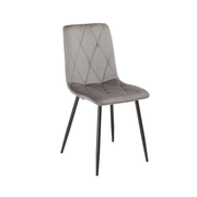 Sedia Okar tessuto grigio cuciture a rombo EFFEZ