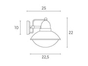 Applique In Basso E27  linea itaca  bianco