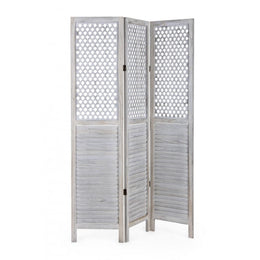 Paravento 3 ante Hole bianco antico 120x170 cm