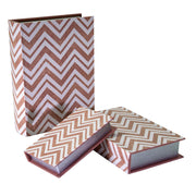Brown faux leather book box 1-3 cm26x35h8