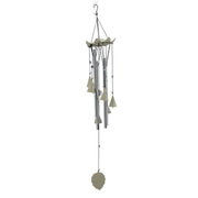 Campanello metallo bianco foglia cmø12,7h79