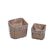 Rectangular gray wicker arem drawer 1-2 cm30x21h20-28