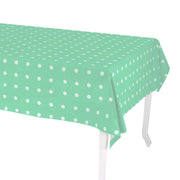 Tovaglia pop pois verde acqua rettangolare cm140x180