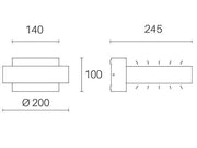 Applique 16W Led 4000K  linea plaza  bianco