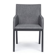 Sedia per esterno con braccioli in tessuto Antracite OWEN JX55 55x62x h82 cm