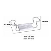 Sedile per Vasca Regolabile in Acciaio Cromato Bianco  19x26x65.5 cm