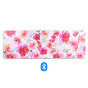 Quadro moderno stampa bluetooth fiori fucsia cm 150 x 50 x 4