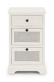 Cassettiera in legno tre cassetti Bianca AMABEL 40x32x h70 cm