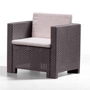 Salotto resina capri marrone pz 4 con cuscini