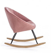 Poltrona dondolo in velluto Rosa Antico ANNIKA 74x77x h74 cm