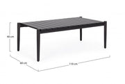 Tavolino Calypso da giardino antracite 110x60 cm