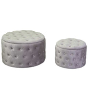 Puff velluto 1-2 grigio chiaro cm ø70h42