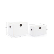Set 2 Baule Pechino bianco in legno