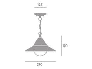 Sospensione in alluminio e metallo, diffusore opalino, 20W, 2050 lumen grafite