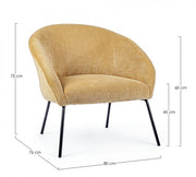 Poltrona giallo in velluto stile design