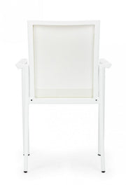 Sedia in alluminio con braccioli Konnor bianco