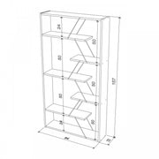 Libreria moderna moderna divisorio rovere nero cm 84 x 22 x 157 h EFFEZ