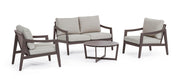 Set da giardino salotto 4 pz Sirenus coffee con cuscini