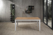 Tavolo allungabile rovere-bianco 80 cm x 130-290 cm H. 76 cm