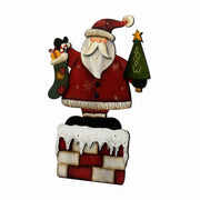 Babbo natale legno con 7 led cm28x3h43