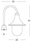 Testa-palo in termoplastico trasparente, diametro 60mm, altezza max lampada 150mm, IP43 nero
