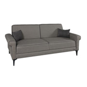 Divano letto Silvera 3 posti tessuto spigato grigio marrone EFFEZ