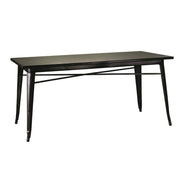 Tavolo moderno top ferro marrone cm 80 x 160 x h 76