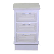 Mobiletto legno liverpool 3 cassetti bianco cm 37x30h64