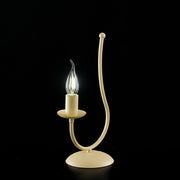 Lumetto comodino in ferro Avorio decape una luce 18x h35 cm