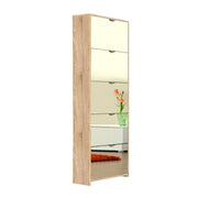 Scarpiera 5 ribalte a specchio struttura rovere sonoma 58x17xh.177 cm