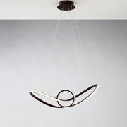 Lampadario a sospensione in metallo  Marrone LED integrato 68x24x h 150 cm