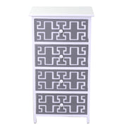 Mobiletto cassettiera bianco grigio 4 cassetti 40x29x73h cm