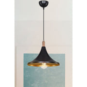 Lampada a sospensione Kano nero oro ASZ1564 EFFEZ