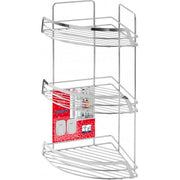 Mensola Doccia Angolare 3 Ripiani Francy - Acciaio Cromato - L22xP22xH49 cm