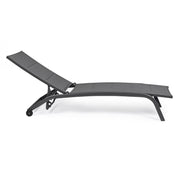 Lettino da giardino in alluminio con ruote Antracite CLEOPAS 61x192x h96 cm