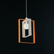 Sospensione moderna lampadario in ferro bianco arancio 25Xh.40 cm