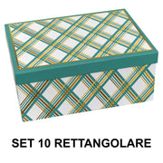 Rectangular cardboard box of 1-10 blue rhombuses cm37,5x29h16