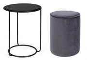 Set combinato moderno tavolino-pouf Annika grigio scuro