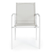 Sedia Con Braccioli Hilla Bianco Cloud In Alluminio