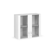 Pensile vetrina 2 ante Bianco in legno nobilitato H.72x80x32 cm
